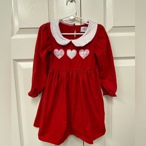 Red Dress with Heart Accents